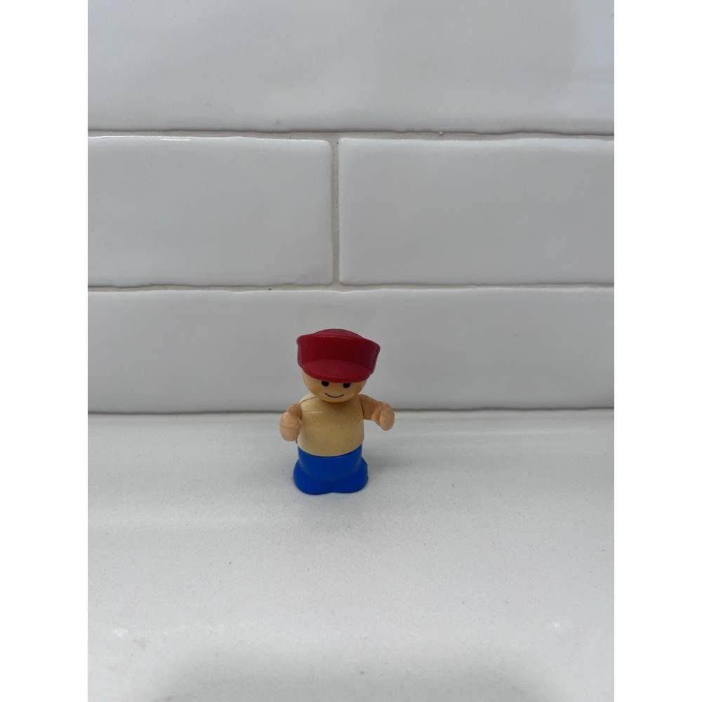 Vintage Playskool Lil Playmates Boy with Red Hat and Blue Pants Figure